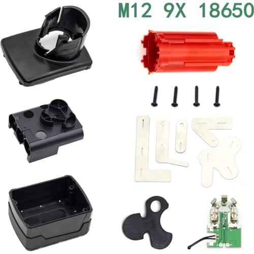 9 X 18650 M12 Li-ion Battery Plastic Case PCB Protection Circuit Board For Milwaukee 12V 9.0Ah 48-11-2411 Box Housing Shell