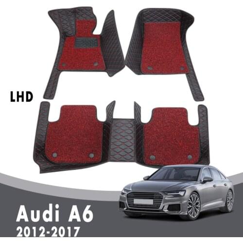 Car Floor Mats Luxury Double Layer Wire Loop For Audi A6 2017 2016 2015 2014 2013 2012 Auto Interior Accessories Foot Pads
