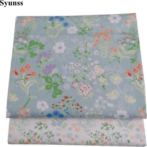 Syunss Colors Plant Floral Printed Cotton Fabric DIY Handmade Sewing Patchwork Baby Cloth Bedding Textile Quilting Tissus Tecido