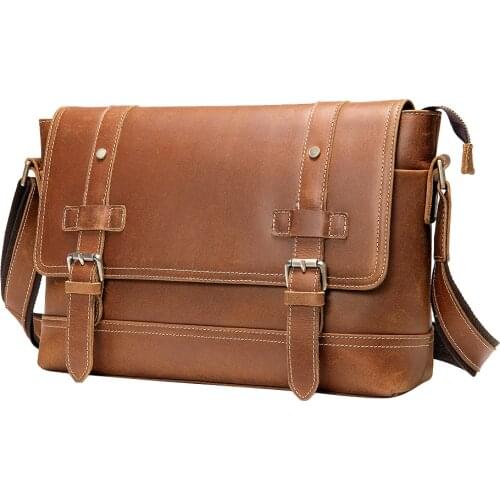 Business 13.3inch Laptop Bag Men Genuine Leather Handbag Male Leather Travel Briefcase Top Layer Real Cow Leather Messenger Bags