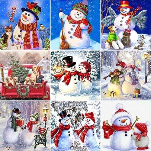 DIY 5D Diamond Painting Snow Scene Diamond Art Embroidery Snowman Cross Stitch Full Round/Square Drill Home Decor Christmas Gift
