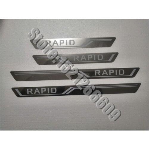 For Skoda rapid 2012 2013 2014 2015 2016 2017 2018 2019 Stainless Steel Ultra-thin Scuff Plate/Door Sill Door Sill car-styling