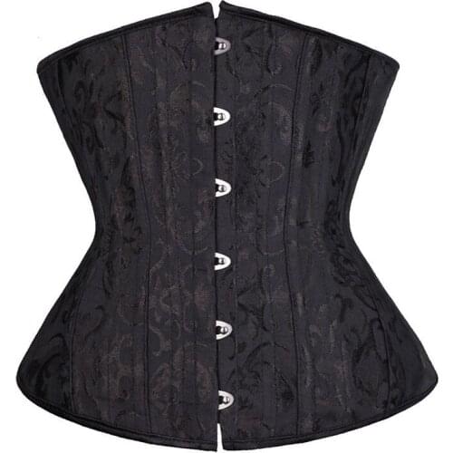 Women Underbust Corset White Plus Size Waist Bustiers Steel Boned Body Slimming Shapewear Black Gothic Steampunk Corsage