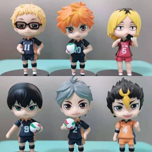 6pcs/set Anime Haikyuu Action Figure Toys Cartoon Shoyo tobio Kenma Tooru PVC Model Dolls Volleyball Figures Kids Xmas Gifts