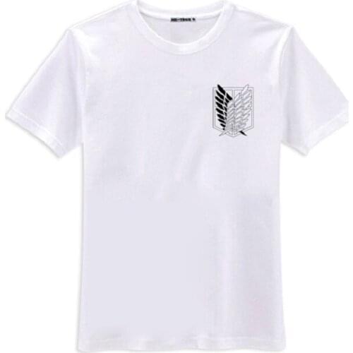 High-Q Unisex Attack on Titan cartoon pure cotton Tee T-Shirt tshirt Jiyuu no Tsubasa loose breathable T-shirt tees T Shirt