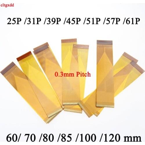 Length 60/70/80/100/120/150mm 0.3mm Pitch Type AB Reverse Direction 15/25/31/39/45/51/57/61 Pin FPC FFC Line Flexible Flat Cable