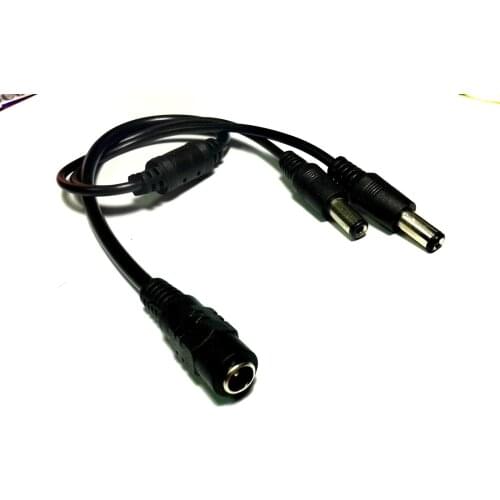 20pcs x 5.5mmX2.1mm Female 1 to 2 male DC Power Adapter Cable For CCTV Camera