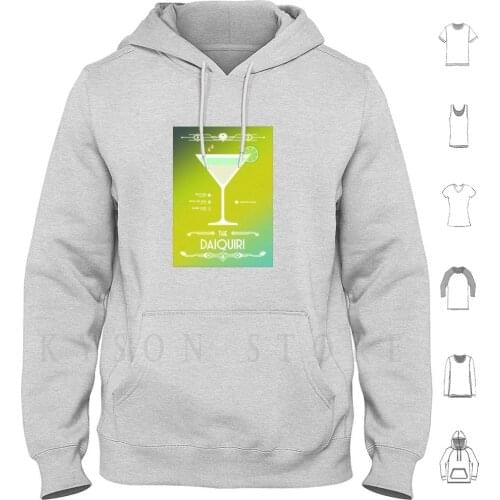 Daiquiri Cocktail-Modern Hoodie Long Sleeve Daiquiri Cocktail Drink Spirit Liqueur Glass Bar Pub Coffee Gin Vodka