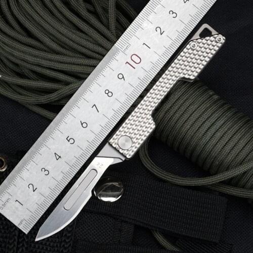 Mini Scalpel Titanium Handle Pocket Knife EDC Quick Open Box Cutter Outdoor Camping Medical Emergency Skalpel Folding Knives