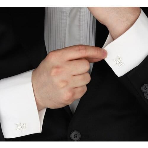 Personalized Mens Shirt Custom Name Cufflinks Stainless Steel Custom Engraved Initials Cufflink LOGO Cufflink Men Jewelry