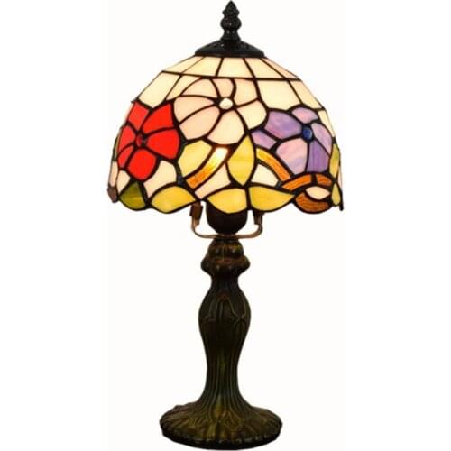 20CM Stained Glass Table Lamp E27 Bedroom Bedside Lamp Creative Fashion Retro Table Lamps for living room