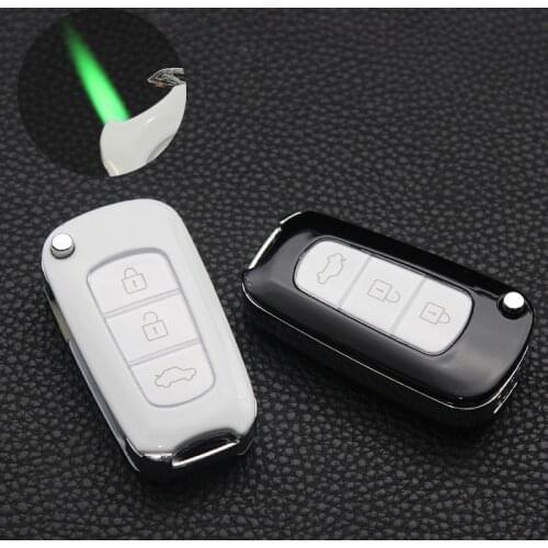 2020 New Torch Turbo Jet Lighter Butane Gas Inflated Cigar Creative Car key Lighter Cigarette Green Flame Windproof Lighter