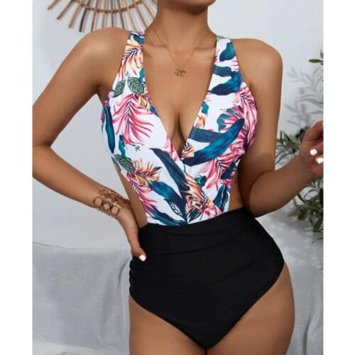 New Sexy Print One Piece Swimsuit Closed Female Swimwear Push Up Body Womens Beach Swim Wear Bathing Suit Girls Pool Bather