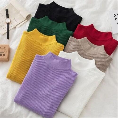 2020 Autumn Winter Turtleneck Pullover Sweater Women Loose Warm Thicken Oversized Knitted Sweaters Female Casual White Sweater