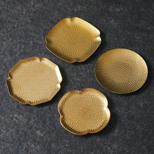 Japanese Pure Copper Tea Cup Pad Tea Dish Kungfu Tea Set Cup Holder Copper Tea Holder Anti Scalding Insulation Pad Tea Ceremony