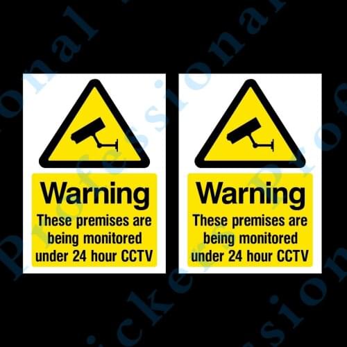 Warning sign 2x CCTV These Premises are Monitored A6 Rigid Plastic Sign 100x150mm (MISC10) Waterproof Vinyl Motorcycle Decals