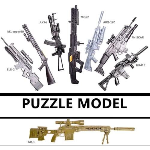 1/6 Scale 4D HK416 AK74 MG62 MSR Sniper Rifle Assembly Gun Model Puzzle Building Bricks Gun Weapon For Action Figure