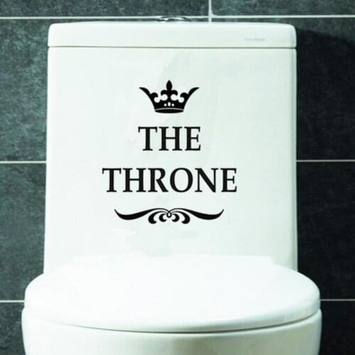 The Throne Funny Interesting Toilet Vinyl Removable Wall Stickers Art Bathroom Home Decoration