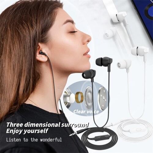 Universal 3.5mm Earphones Wired Headphones With Mic In-Ear Stereo Earbuds 1.2m Sports Gaming Headset For iPone Samsung Xiaomi