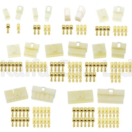 10 set 6.3mm connector 1P/2P/3P/4P/6P/8P pin Electrical 6.3 Connector Kits Male Female socket plug for Motorcycle Car