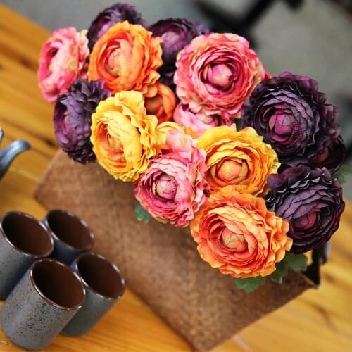 2 Heads Tea Rose Artificial Flowers Camellia Fabric Fake Flower for DIY Home Living Room Garden Wedding Decoration 49cm