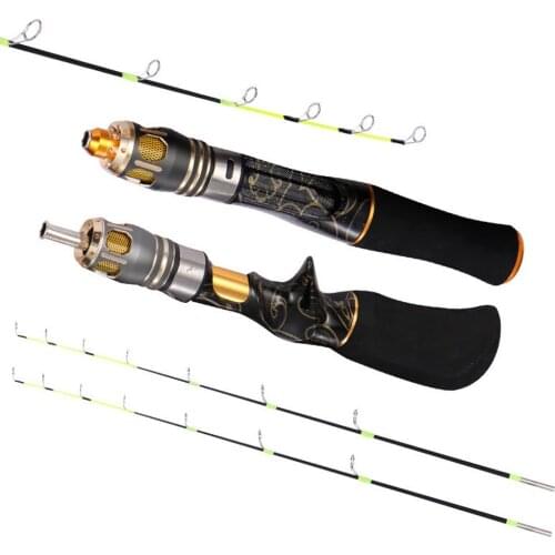 2 Sections Ice Fishing Rods 50CM/70CM Mini Pole Carp Winter Fishing Tackle Casting Spinning Rod For Freshwater Saltwater