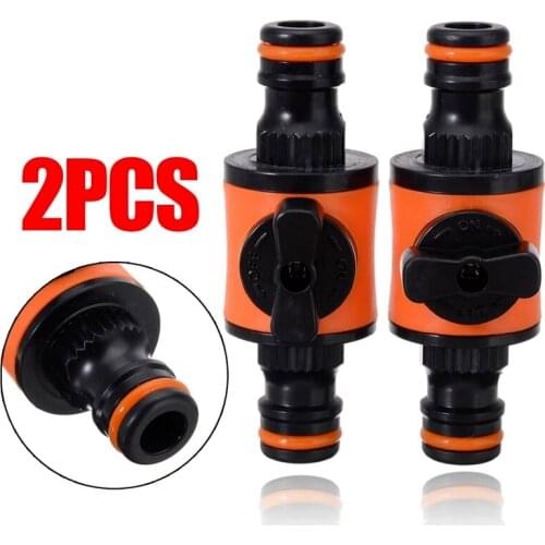 2pcs Garden Hose Pipe Quick Coupler In-line Faucet Tap Shut Off Valve Fitting Watering Irrigation Connector Outdoor Supplies