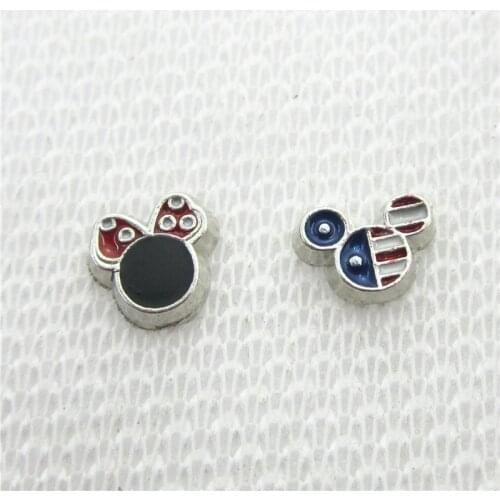 20pcs/lot Mix Mickey Head Mouse Floating Charms Living Glass Memory Floating Locket Charms Diy Pendants Jewelry Charm