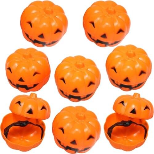 8 Pcs Pumpkin Candy Bowl Holder Plastic Lightweight Trick Or Treat Pots Wizard Buckets for Halloween Party Decoration