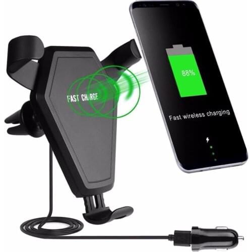 Car-charger Mount Wireless Charger Vehicle Dock Charging Stand Dock usb Charger for Samsung Galaxy S9/S8 Plus for iphone X 8 7 6