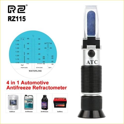 RZ Automotive Antifreez Refractometer Freezing point Urea Adblue Battery fluid Glass water tester meter ATC Tool RZ115
