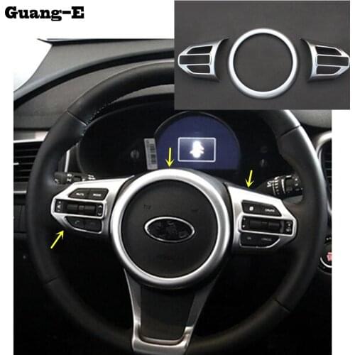 Car Detector Stick Styling Cover ABS Chrome Steering Wheel Interior Kit Trim Lamp Frame For Kia Sorento L 2015 2016 2017