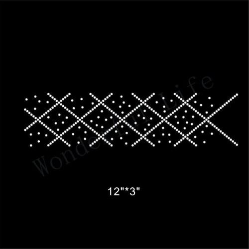 Free Shipping dot with square design for cheer bow strip Custom Order Rhinestone transfer