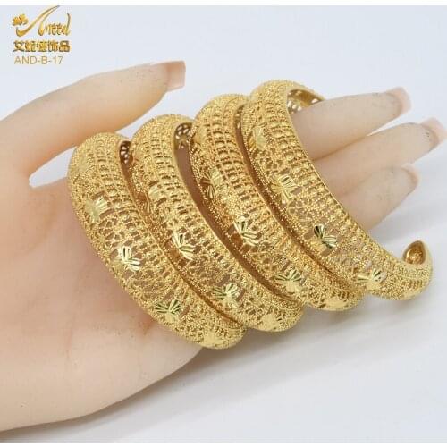 ANIID Bracelet Jewelry Luxury Brand Gold Plated Bangles Designer Indian Ethiopian 24K Alloy Fashion Wholesale Turkish Moroccan