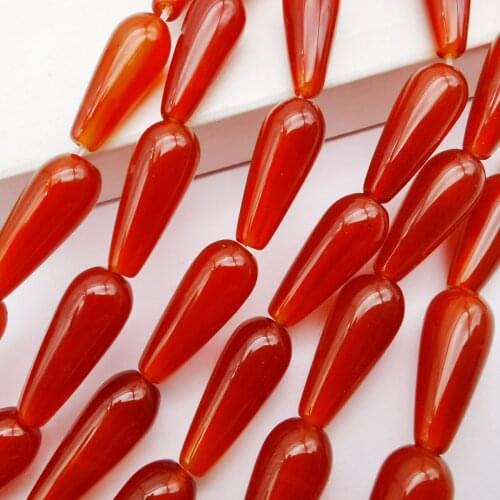 20x8MM Red Carnelian Stone Teardrop Loose Beads Strand 15Inch Jewelry Making D001