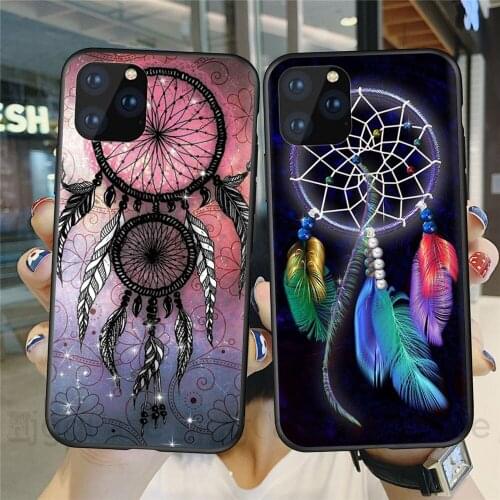 Retro Feather Dreamcatcher for iPhone 11 Pro Max Phone Case for iPhone X XR XS Max 7 8 6 6S Plus 5S SE 2020 Soft TPU Cover Funda