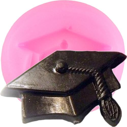 DIY Graduate Bachelor Cap Silicone Mold Cupcake Topper Fondant Cake Decorating Tools Candy Polymer Clay Chocolate Gumpaste Mould