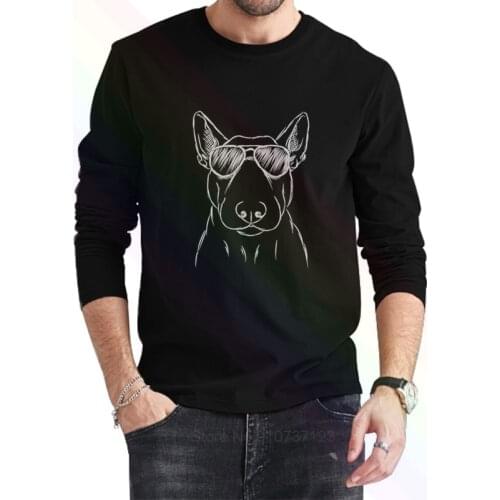 Jett the Bull Terrier Aviator Sun Kids Dog Logo Classic Black T-Shirt 2021 Newest Summer Mens Long Sleeve Popular T Shirt Tops