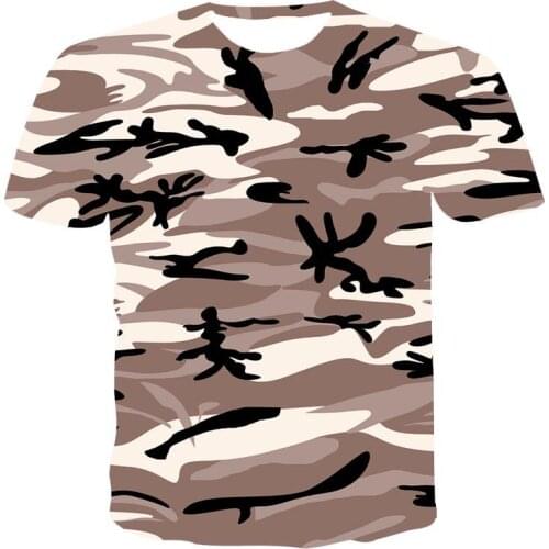New T-shirt male high quality male T-shirt camouflage outdoor breathable short sleeve 3D printing male T-shirt fashion cool