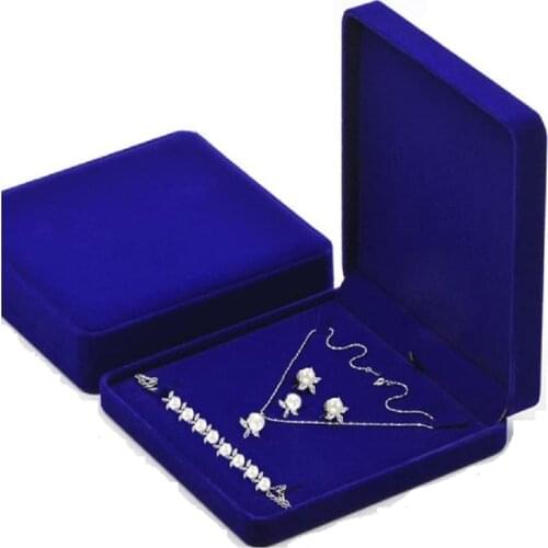 Large Velvet Jewelry Set Box Big Necklace And Ring Earring Pendant Gift Boxes Storage Case Wedding Jewelry Holder