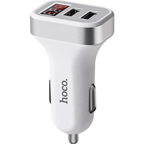 HOCO Car Charger Digital Display Dual USB Port for iPhone iPad Samsung Xiaomi Phone Charging Adapter 3.1A Car-charger Double USB