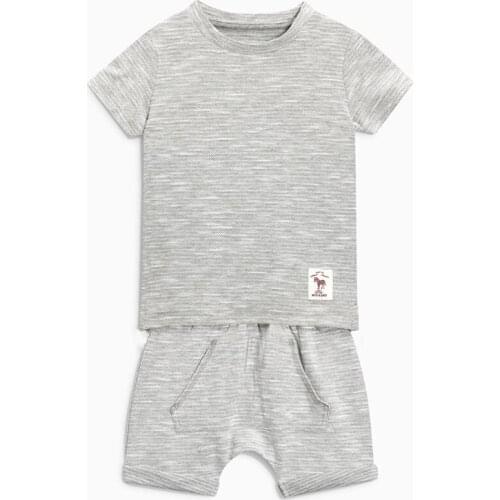 Quality 100% Woven Cotton Baby Boys Clothes Set Summer Casual Children Suits Tee Pants Beach Outfit Infant Boys Kids Sports Sets