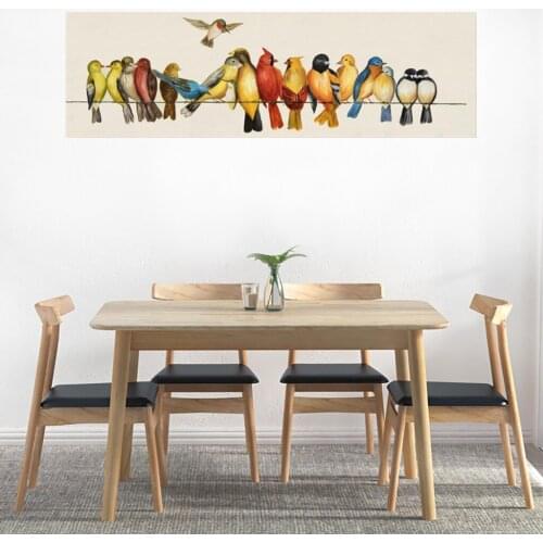 HD Print Horizontal Birds on the Lines Oil painting on Canvas Wall Pop Art Picture Poster for Bedroom Sofa Home Cuadros Decor