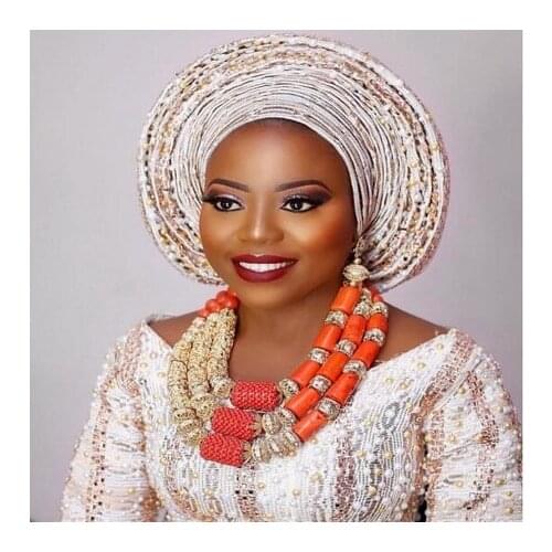 Coral Wedding Necklace Jewelry Set Nigerian Brides Fantastic Original Coral Beads Women Jewelry Set Chunky Bold Statement ABH819