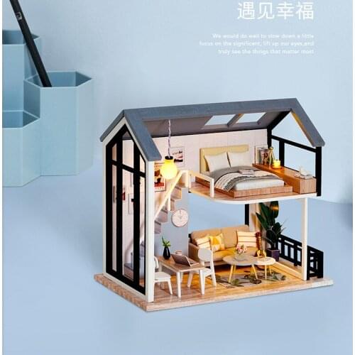Dollhouse Furniture Miniature Toy DIY Miniatures Doll House Furnitures Casa Toys for Children Birthday