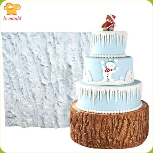 LX MOULD Platinum Silicone Fondant Mold Bark Textured Mat DIY Baking Cake Decoration Dry Pais Tools