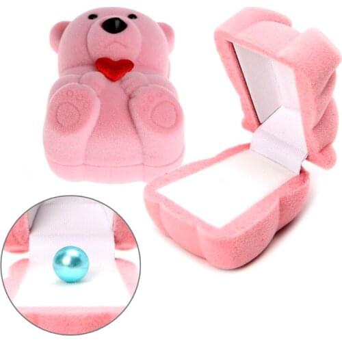 Mini Cute Bear Jewllery Display Gift Boxes for Rings and Small Earrings Pendant Necklace