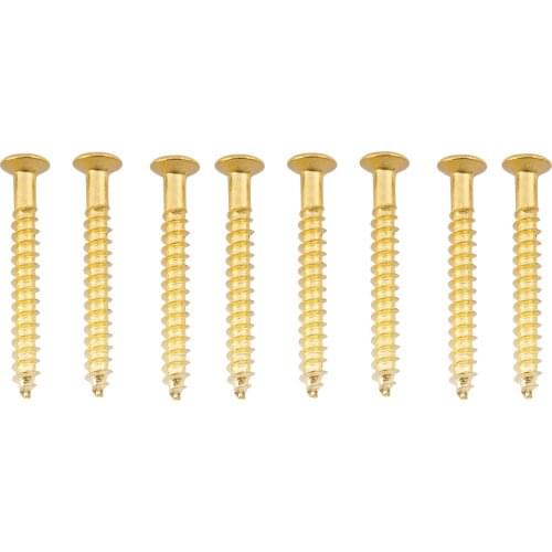 Musiclily 5x45mm Guitar Neck Plate Mounting Screws, Gold (8 Pieces)