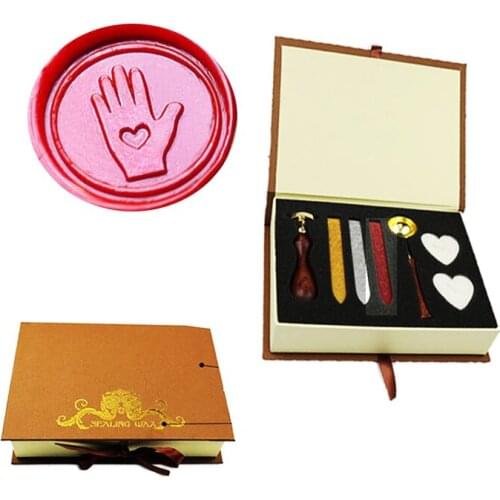 Love Glove Hand Wax Seal Stamp Set Vintage Classical Wax Stamp Kit for Cards Envelopes, Invitations, Wine Packages