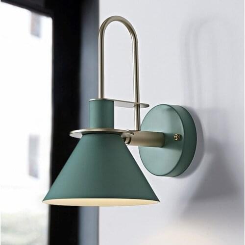 Nordic Wall Sconce Lamps Lighting Fixture Macaron Wall Mount Wall Lamp with Hardware Paint Body E27 Base Bedside Reading Lamp